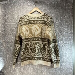 MILLER'S Sweater L Mohair Acrylic Aztec Knit Grandpa